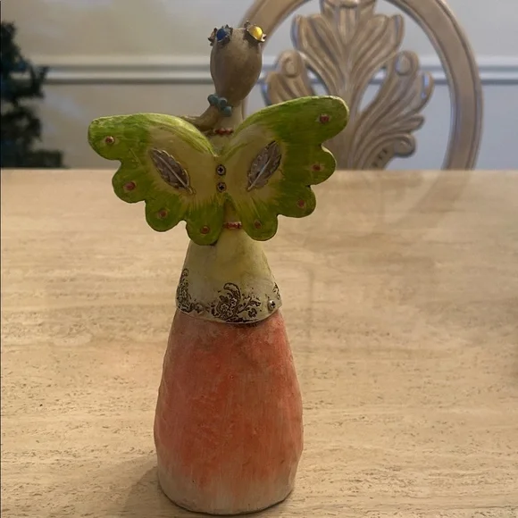 Jim Shore Bejeweled Angel Figurines with Blue and Green Wings - Picture 5 of 5